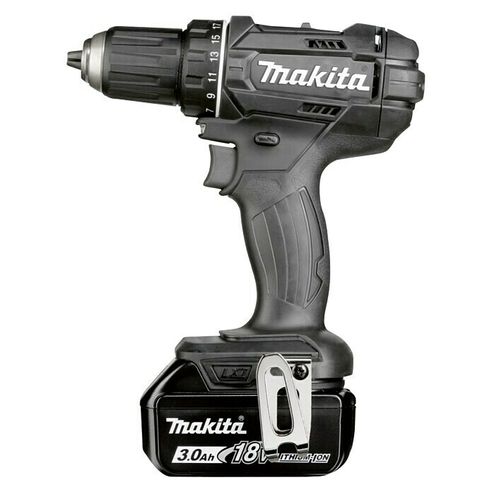 Makita Akku-Bohrschrauber DDF482RFEB (18 V, Li-Ionen, 3 Ah, 2 Akkus, Leerlaufdrehzahl: 0 U/min - 1.900 U/min)