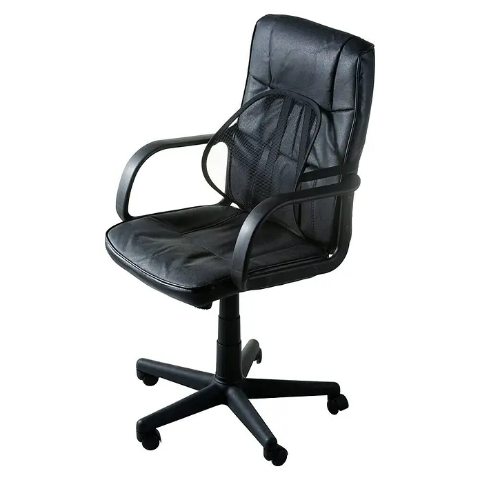Soporte lumbar - Apto para: Sillas, Negro, Ergonómico - Silla de oficina negra con soporte lumbar. Diseño ergonómico para comodidad y soporte en la oficina o en casa.