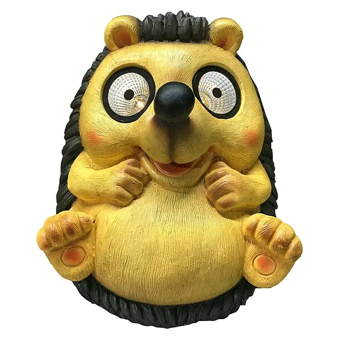 BAUHAUS Solar-Dekoleuchte - Lichtfarbe: Warmweiß, 29,5 x 25 x 35 cm, Igel - Niedlicher gelber Igel mit Solaraugen. Die Gartenfigur ist eine tolle Dekoration für den Außenbereich und ein echter Hingucker.