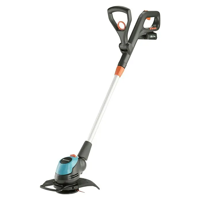 Gardena Power for All 18V Recortabordes de batería EasyCut 23/18V - 18 V, 2 Ah, Iones de litio, 1 batería, Ancho de corte cuchilla: 23 cm - Bordeadora de césped a batería Gardena, ideal para bordes de césped precisos y áreas de difícil acceso en el jardín. Ligera y fácil de usar.