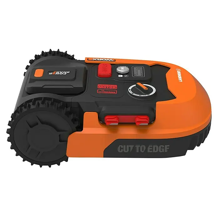 Worx PowerShare 20V Robot cortacésped Landroid M500 Plus - 500 m², Ancho de corte: 18 cm, Navegación por inducción, Cable de antena - El robot cortacésped Worx Landroid proporciona un corte perfecto hasta el borde y ofrece un funcionamiento fácil.