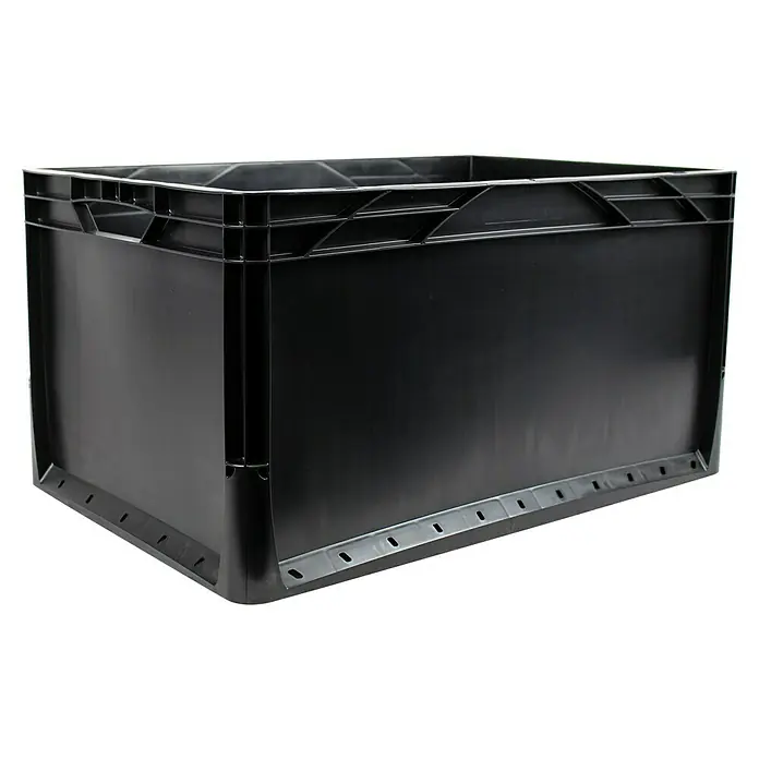 Surplus Systems Eurobox - L x B x H: 60 x 40 x 32 cm, Kunststoff, Schwarz - Schwarze Kunststoffbox, ideal für Lagerung und Transport. Robustes Design mit verstärkten Kanten für hohe Stabilität und lange Lebensdauer.