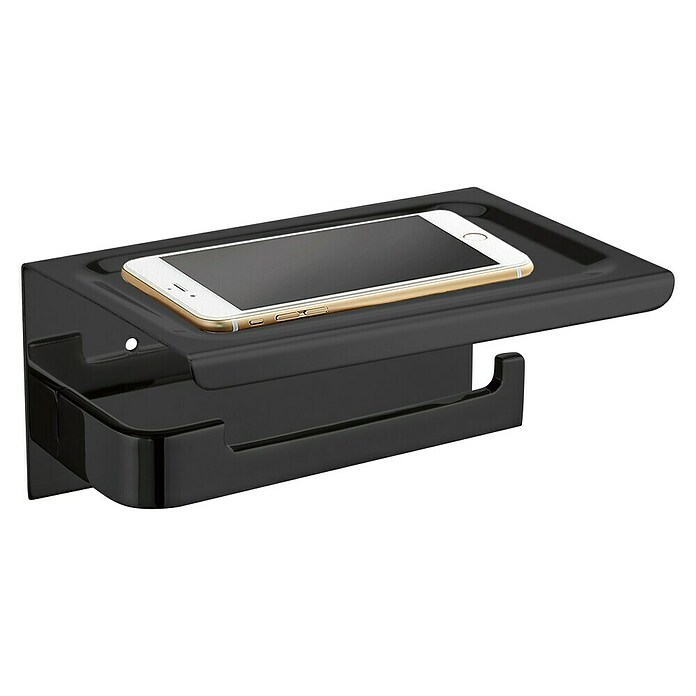 Best Design Toiletrolhouder Phone Nero (Zwart, Mat) | BAUHAUS