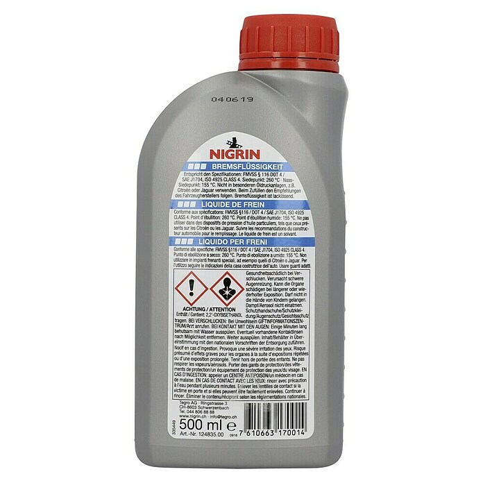 NIGRIN Bremsflüssigkeit DOT4 (500 ml)