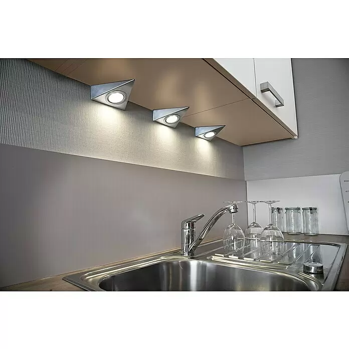 Ritter Leuchten LED-Unterbauleuchten-Set Triangle - 1,8 W, Silber, Warmweiß - Stimmungsaufnahme
