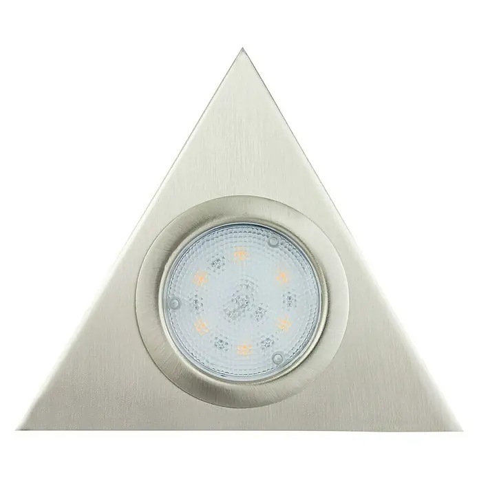 Ritter Leuchten LED-Unterbauleuchten-Set Triangle - L x B x H: 13,5 x 5 x 12 cm, 7,5 W, Silber - Dreieckige LED-Unterbauleuchte in gebürstetem Nickel. Ideal für Arbeitsplatten oder Regale, bietet es helles, fokussiertes Licht.