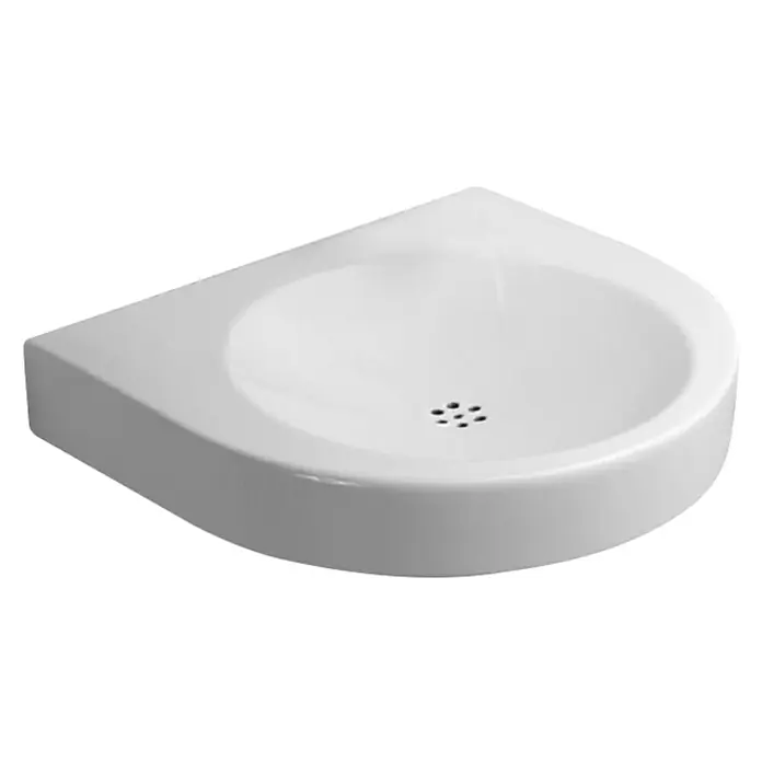Duravit Architec Waschtisch Vital Med - 57,5 x 52 cm, Ohne Spezialglasur, Hahnloch: Ohne, Ohne Überlauf, Weiß - Eckiger Waschbecken aus weißer Keramik mit rundem Becken und Ablauf. Ideal für kleine Badezimmer und Gästetoiletten.