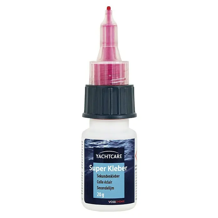 Yachtcare Sekundenkleber - 20 g - Yachtcare Super Kleber: Sekundenkleber, Colle éclair, Secondelijm. Ideal für schnelle Reparaturen auf Booten.