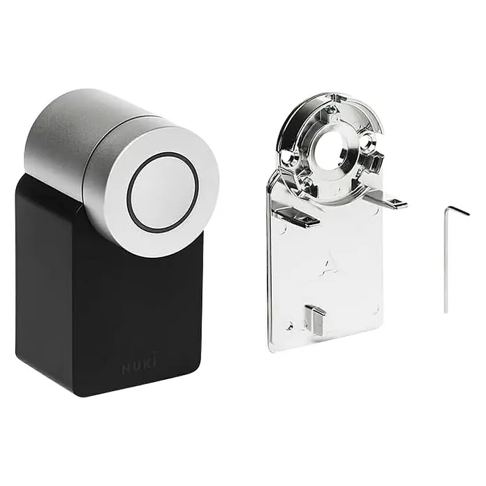 Nuki Cerradura electrónica Smart Lock 2.0 - L x An x Al: 6,2 x 6 x 11 cm, Bluetooth, Negro - Cerradura inteligente Nuki con accesorios, que garantiza mayor seguridad y comodidad diaria.