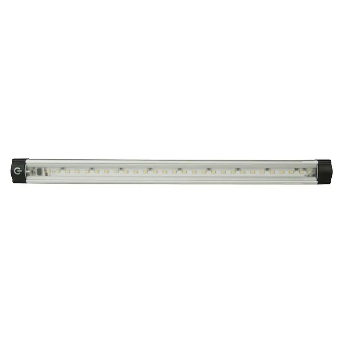 Ritter Leuchten LED-Unterbauleuchte TS - 3 W, Länge: 30 cm, Neutralweiß - Bild einer LED-Leuchte mit silbernem Gehäuse und schwarzem Endstück, ideal für Schrankbeleuchtung.