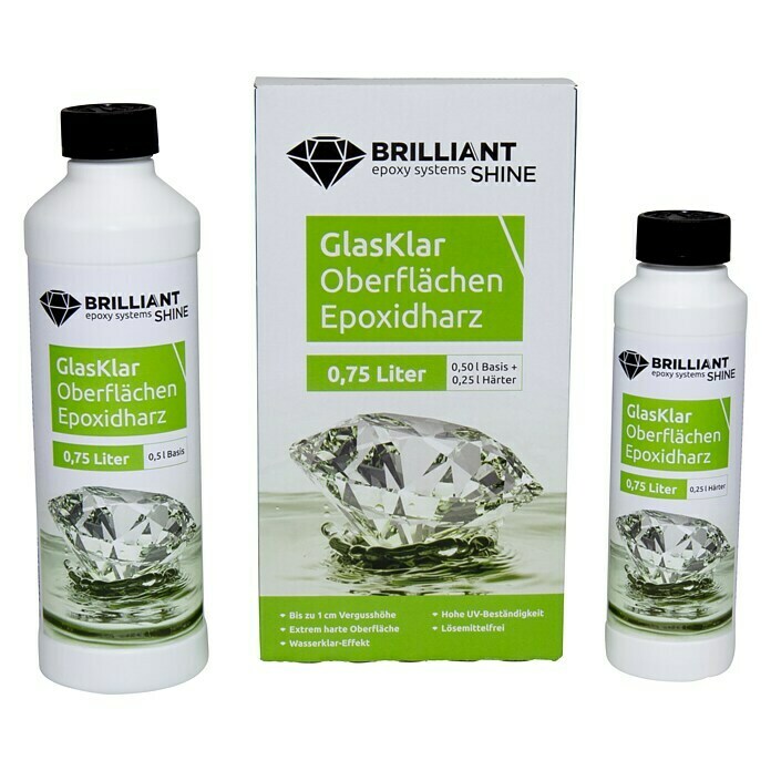 Epoxidharz Oberflächenharz Brilliant Shine (Glasklar, 0,75 l) | BAUHAUS