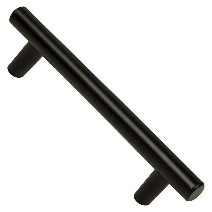 Nesu Tirador para muebles - Largo: 146 mm, Distancia entre orificios: 96 mm - Un elegante tirador negro en forma de T, perfecto para diseños de muebles modernos, que combina funcionalidad y atractivo estético.