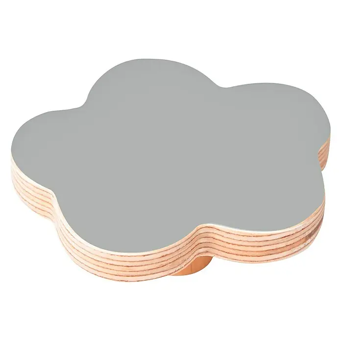 Möbelknopf-Set Wolke - 2 Stk., Holz - Graue, wolkenförmige Tischplatte aus Holz mit hellbraunen Schichten und glatter, grauer Oberfläche für Kinderzimmer oder verspielte Einrichtungen.