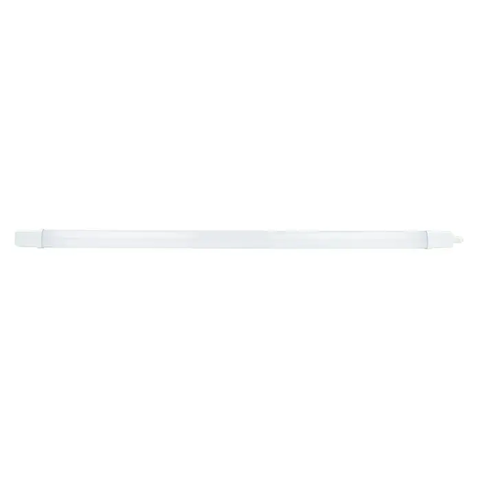 Ritter Leuchten LED-Feuchtraumlichtleiste Slim Pro - L x B x H: 116 x 4,3 x 3,3 cm, Lichtfarbe: Neutralweiß, 36 W, IP65 - LED-Röhre: Ein weißes, schlankes LED-Leuchtmittel vor einem neutralen schwarzen Hintergrund, ideal für moderne Beleuchtungsanwendungen.