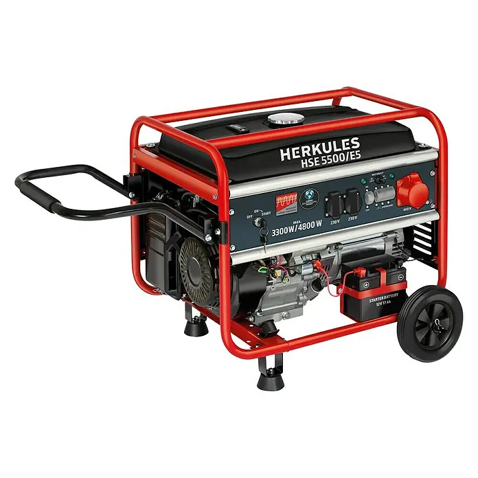 Herkules Stromerzeuger HSE 5500/E5 - Tankvolumen: 25 l, 4,8 kW - Hier ist ein Herkules HSE 5500/E5 Stromerzeuger, der zuverlässige Energie für verschiedene Anwendungen bietet.