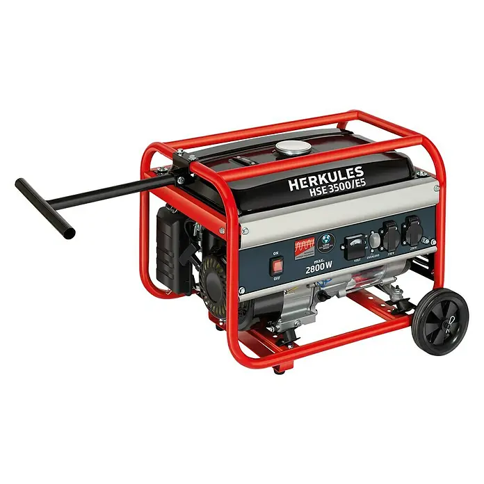 Herkules Stromerzeuger HSE 3500/E5Tankvolumen: 15 l, 3,1 kW - Der Herkules HSE 3500/ES Stromerzeuger ist ein robuster und zuverlässiger Generator für den Einsatz zu Hause oder auf der Baustelle.