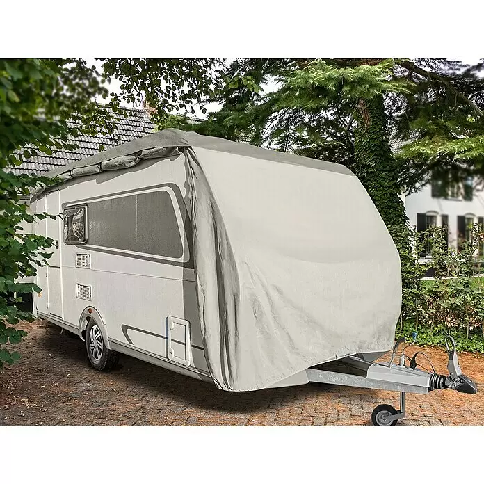 Calima Wohnwagen-Abdeckplane - L x B x H: 590 x 250 x 220 cm, Atmungsaktiv - Anwendungsbeispiel