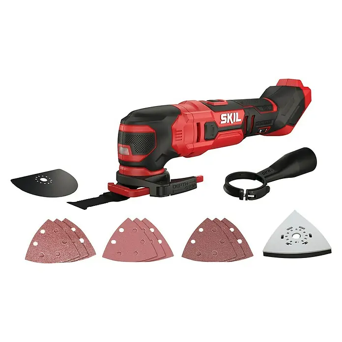 Skil PWRCore 20V Akku-Multifunktionswerkzeug 3620 CA - 20 V, Ohne Akku - SKIL Akku-Multifunktionswerkzeug mit Zubehör für verschiedene Anwendungen wie Schleifen und Schneiden.