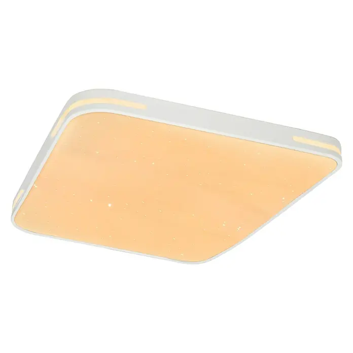 Lavida LED-Deckenleuchte Optimum Square Spark - 55 W, L x B x H: 52 x 52 x 6,2 cm, Weiß - Moderne quadratische Deckenleuchte in Weiß mit warmem Licht und Sternenhimmel-Effekt, ideal für stilvolle Innenräume.