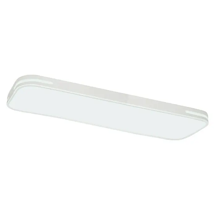 Lavida LED-Deckenleuchte Optimum Square - 45 W, L x B x H: 90 x 19 x 6,2 cm, Weiß - Elegante, rechteckige Deckenleuchte mit abgerundeten Ecken und minimalistischem Design, ideal für moderne Innenräume.