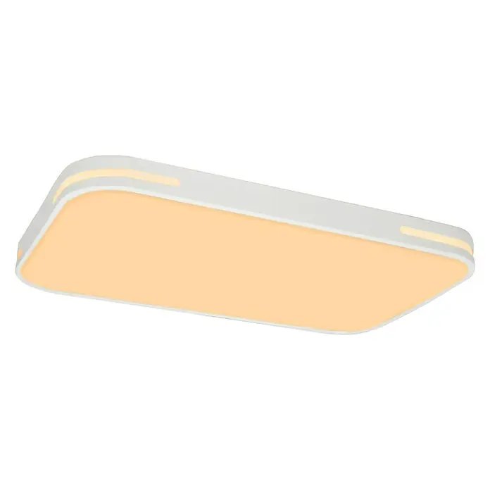 Lavida LED-Deckenleuchte Optimum Square - 30 W, L x B x H: 52 x 30 x 6,2 cm, Weiß - Diese Aufnahme zeigt eine moderne, rechteckige LED-Deckenleuchte mit einem weißen Rahmen und warmweißem Licht. Sie sorgt für eine angenehme Atmosphäre.