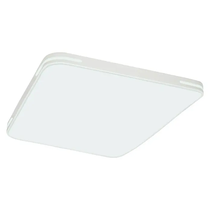 Lavida LED-Deckenleuchte Optimum Square - 12 W, L x B x H: 70 x 70 x 7,5 cm, Weiß - Nahaufnahme einer quadratischen LED-Deckenleuchte mit abgerundeten Ecken und schlichtem, modernem Design.