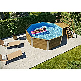 Weka Holz-Pool La Palma (L x B x H: 376 x 476 x 116 cm, Braun, 11.400 l)