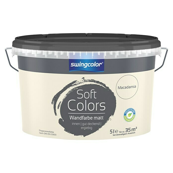 swingcolor Soft Colors Wandfarbe (Macadamia, 5 l, Matt)