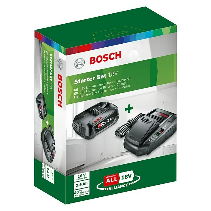 Bosch Batería y cargador (18 V, 1 batería, 2,5 Ah, Iones de litio)