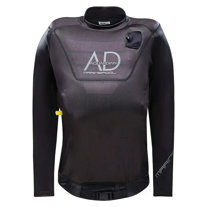 Marinepool UV-Shirt 50N AQUARDIAN PRO - M/S, Schwarz - Aquardian Marinepool Schwimmweste-Shirt für Erwachsene, schwarz, mit langen Ärmeln und minimalistischem Design.
