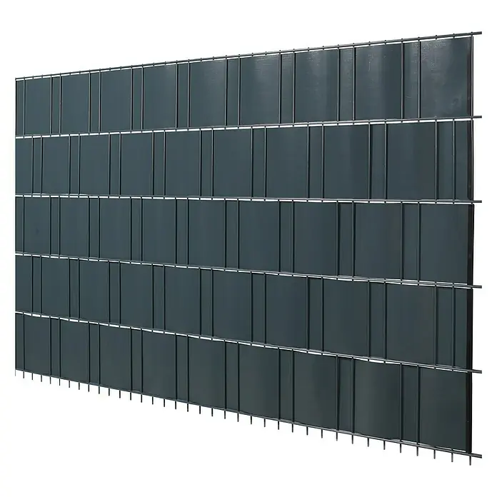 Sichtschutzstreifen - 20,5 x 0,19 m, PVC, Anthrazit - Metallzaun-Sichtschutzwand in Anthrazit, ideal für Privatsphäre und Windschutz im Garten. Robuste Ausführung für lange Haltbarkeit.