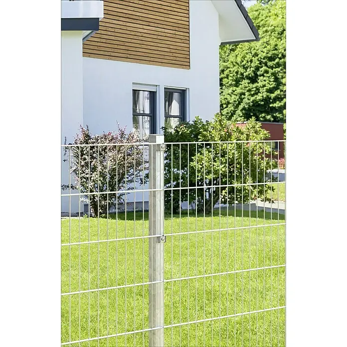 Mattenzaun Small - 200 x 83 cm, Silber - Der robuste Doppelstabmattenzaun bietet Sicherheit und Ästhetik für Ihr Grundstück. Die feuerverzinkte Ausführung garantiert Langlebigkeit.