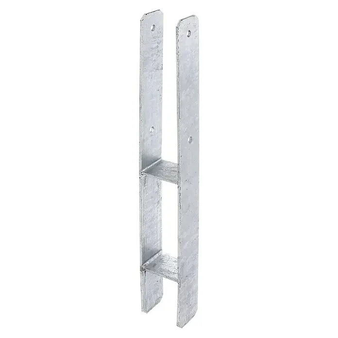 Stabilit H-Pfostenanker - L x B x H: 71 x 60 x 600 mm, Verzinkt - Pfostenträger aus verzinktem Stahl für die sichere Befestigung von Holzpfosten im Außenbereich, robust und langlebig.