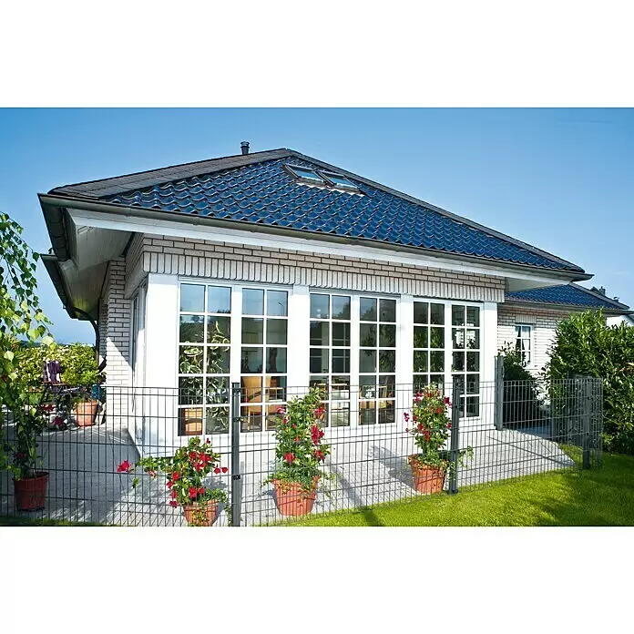 Kraus Dino Trend Mattenzaun - L x H: 200 x 100 cm, Anthrazit - Stimmungsaufnahme
