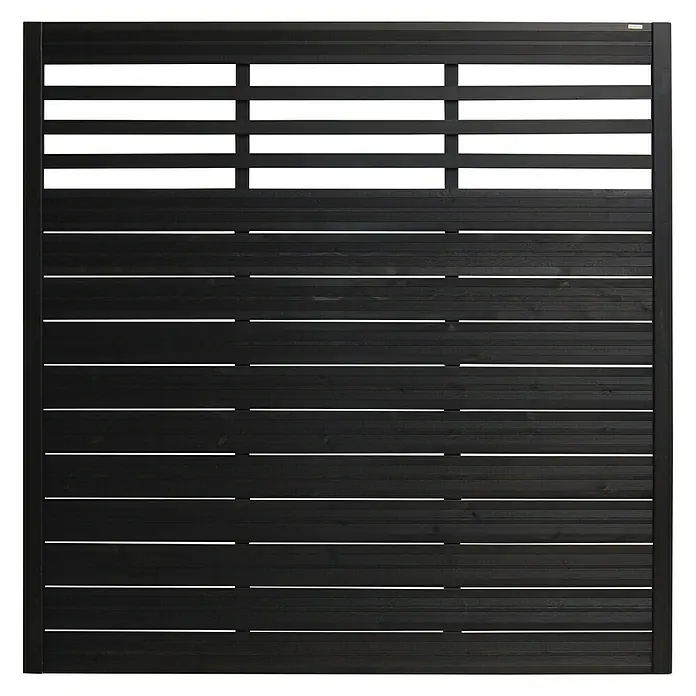 Andrewex Sichtschutzelement Soho - B x H: 180 x 180 cm, Anthrazit - Schwarzer Holzzaun mit horizontalen Latten. Ideal zur Abgrenzung und als Sichtschutz im Garten oder auf der Terrasse.