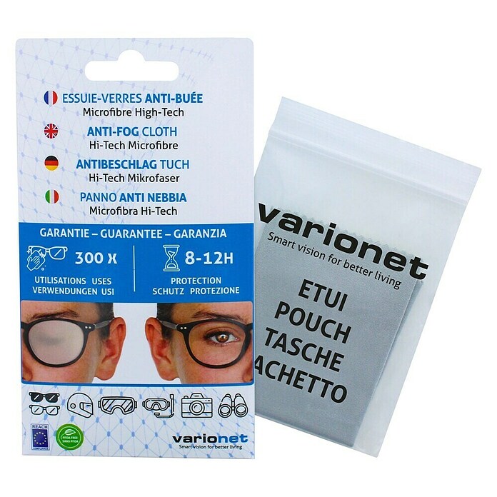 Tissu anti-buée pour les lunettes (Tissu Microfibre Hi-Tech, 1 pce)