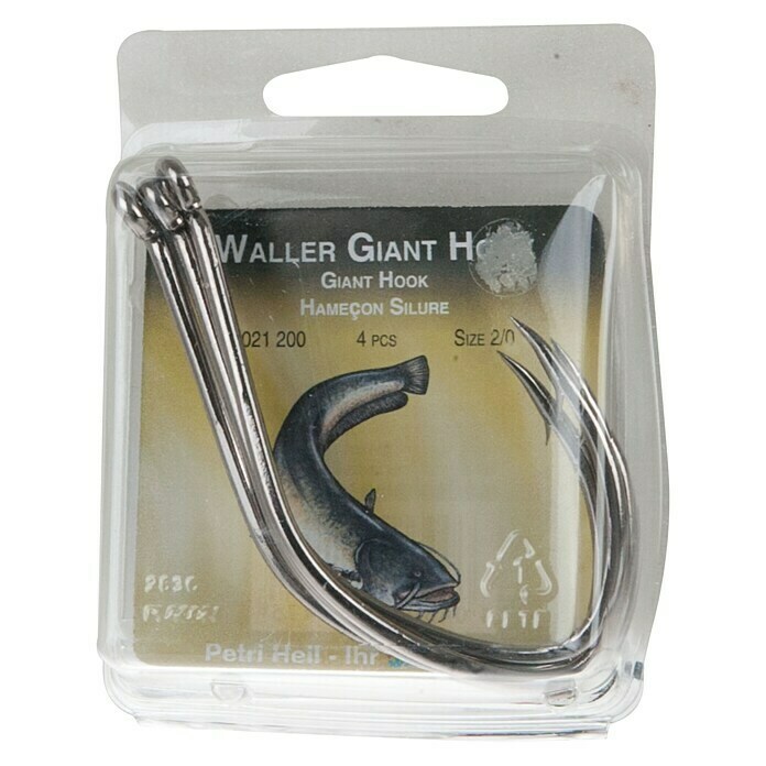 Westline Wallerhaken Giant Hook (Größe: 4/0, High Carbon-Stahl, 4 Stk., Brüniert)