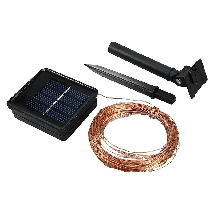 Arte confort Guirnalda luminosa solar Metis - Largo: 1.200 cm - Guirnalda de luces LED solares con accesorios para uso en exteriores, ideal para jardines y patios.