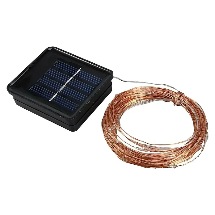 Arte confort Guirnalda luminosa solar Metis - Largo: 1.200 cm - Guirnalda de luces solares con LED de color blanco cálido, perfecta para jardín, patio o balcón. La guirnalda de luces es energéticamente eficiente y fácil de instalar.
