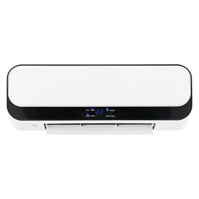 Voltomat HEATING Heizlüfter - 1.000 W - 2.000 W, Weiß/Schwarz, 14,4 x 55,7 x 18,5 cm - Weiße Klimaanlage mit digitaler Anzeige und verschiedenen Funktionen wie Timer und Swing-Modus für ein angenehmes Raumklima.