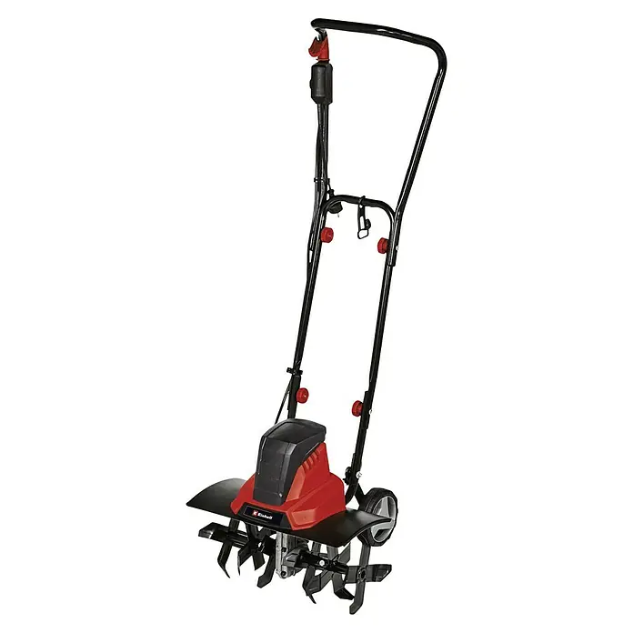 Einhell Azada eléctrica GC-RT 1545 M - 1.500 W, Anchura de trabajo: 45 cm, Profundidad de trabajo: 12 cm - 22 cm - Un motocultor eléctrico Einhell rojo y negro, ideal para trabajos de jardinería. Diseño compacto y fácil de usar.