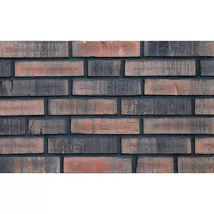Celina Klinker Verblendstein Wasserstrich Boston - 6,5 x 21,5 cm, Schwarz/Braun, Steinoptik - Detailaufnahme