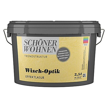 SCHÖNER WOHNEN-Farbe Trendstruktur Farbeffektputz Wisch-Optik Effektlasur (Transparent, Matt, 2,5 l)