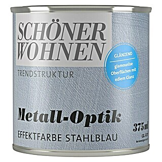 SCHÖNER WOHNEN-Farbe Trendstruktur Effektfarbe (Metalloptik, Stahlblau, 375 ml, Glänzend)