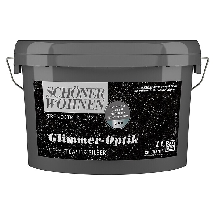 Schöner Wohnen Trendstruktur Effektlasur Trendstruktur (Glimmer-Optik, Silber, 1 l, Transparent)