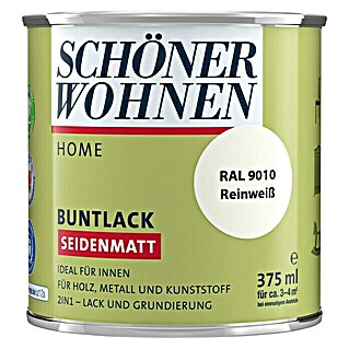 SCHÖNER WOHNEN-Farbe Home Buntlack (Reinweiß, 375 ml, Seidenmatt)