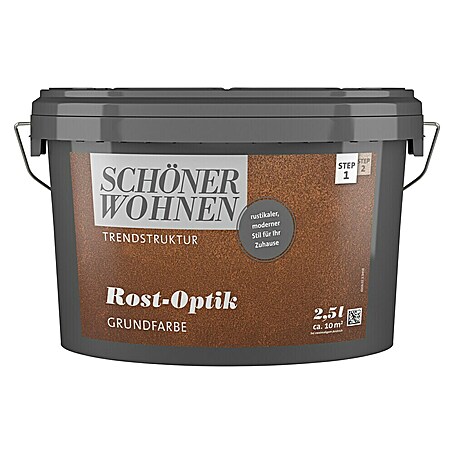 SCHÖNER WOHNEN-Farbe Trendstruktur Dekoputz-Basis Rost-Optik Grundfarbe (2,5 l)