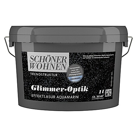 SCHÖNER WOHNEN-Farbe Trendstruktur Farbeffektputz Glimmer-Optik Effektlasur (Aquamarin)