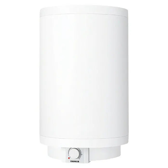 Zanker Warmwasserspeicher WG 30 EP - 30 l, 2.000 W, Temperaturbereich: 35 °C - 75 °C, Wandmontage - Abbildung eines weißen Zanker-Warmwasserbereiters, der sich ideal für die Warmwasserbereitung in Ihrem Zuhause eignet.