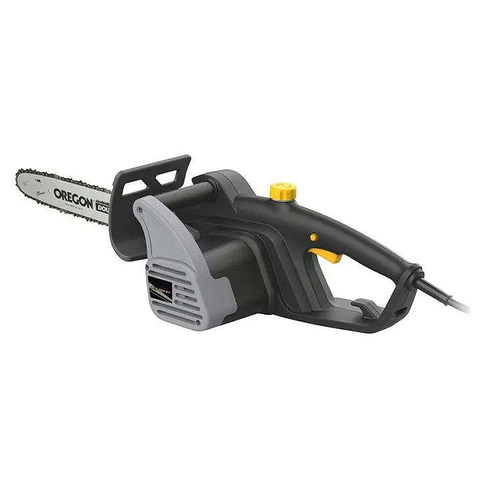 Alpina Elektro-Kettensäge ACS 200 ET - 2.000 W, Schwertlänge: 40 cm - Nahaufnahme einer elektrischen Oregon-Kettensäge, ideal zum Schneiden von Bäumen und für die Gartenarbeit.